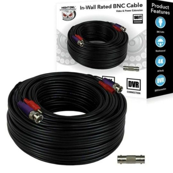 Night Owl 100 ft. in-Wall Rated Video/Power Camera Extension Cable with Adapter - Picture 2 of 2